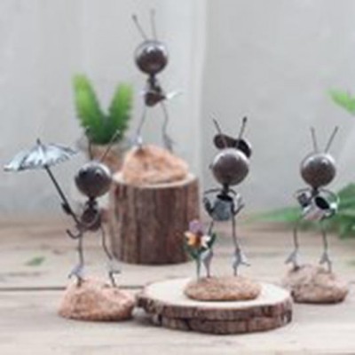 包郵創意可愛鐵藝螞蟻小擺件家居飾品客廳房間辦公室電視柜裝飾品